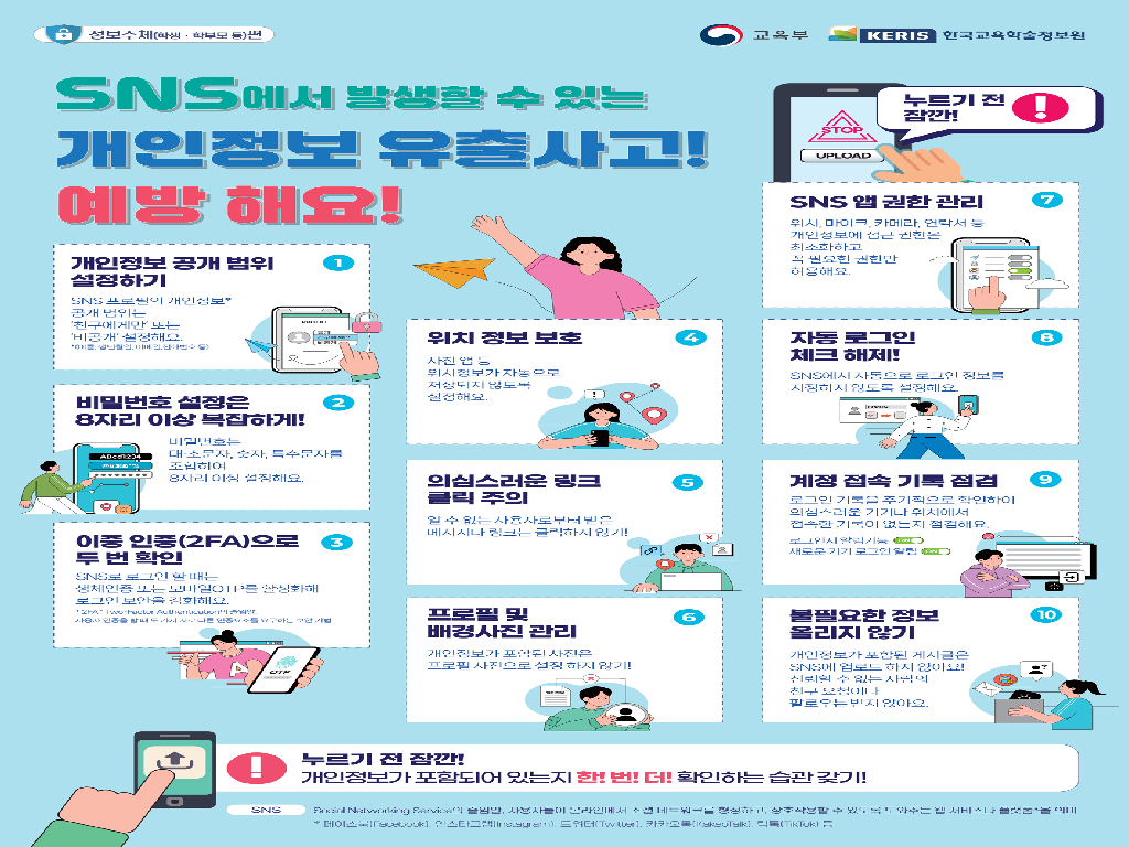 SNS에서 발생할 수 있는 개인정보 유출사고 예방
